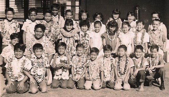 May 1, 1958 (May Day) Wailuku Elementary School, Miss Taurss Fourth Grade Class